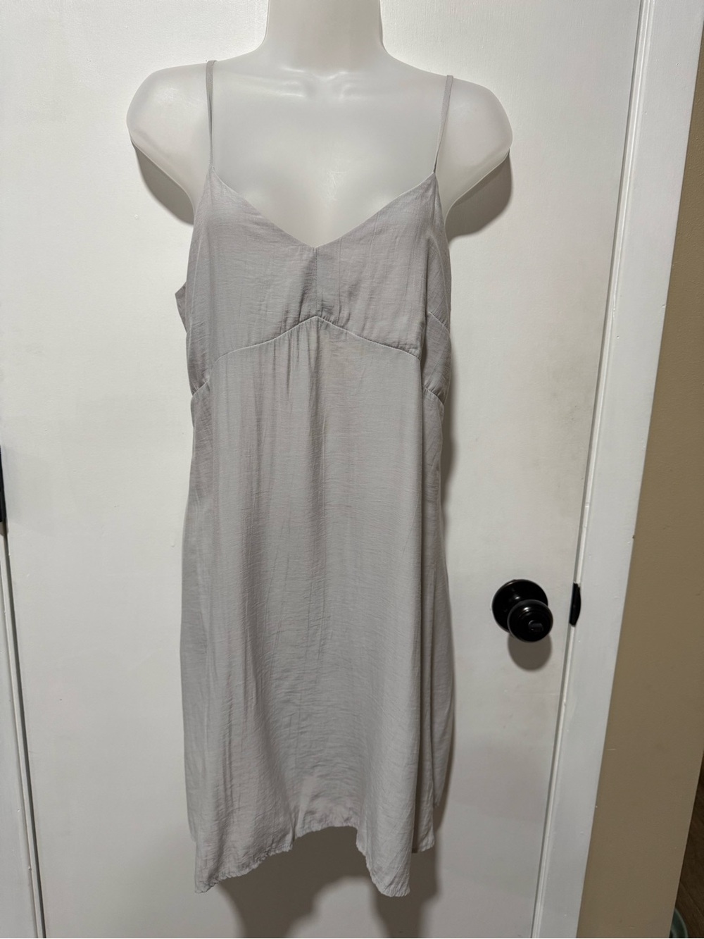 Self Esteem Light Gray Slip with Spaghetti Straps-#1549